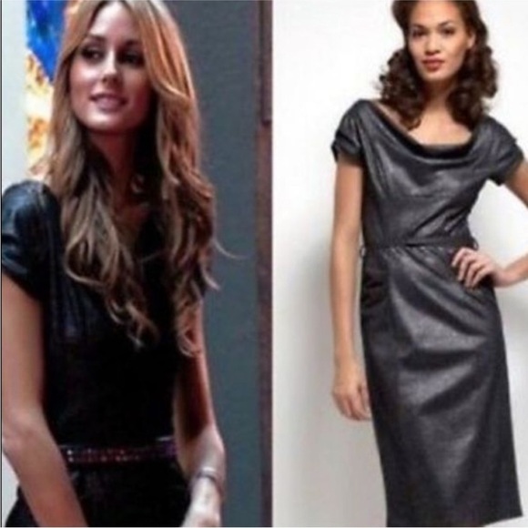 Diane von Furstenberg Metallic Black Wool Blend Ellen Marie Cocktail Dress - Picture 2 of 5